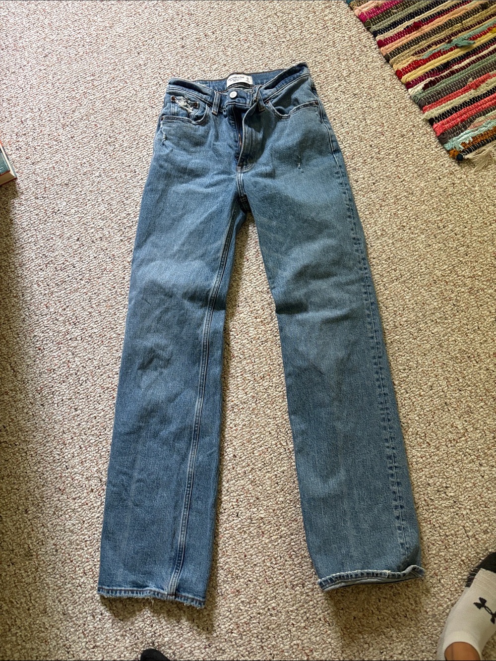 Abercrombie & Fitch Vintage-Inspired Blue Straight Jeans